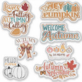 Quote Welkom Herfst Seizoen set van 7 Sticker (Voorkant)