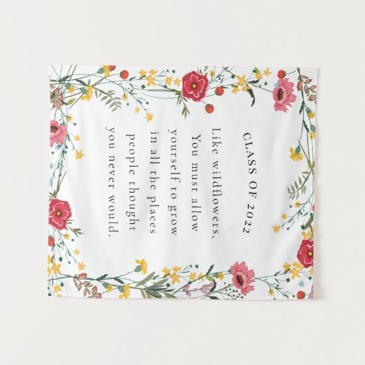 Quote Wildflower Afstuderen Wandkleed (Voorkant (horizontaal))