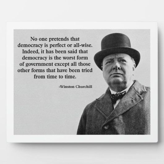 Quote Winston Churchill Democracy Fotoplaat (Voorkant)