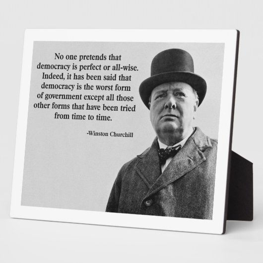 Quote Winston Churchill Democracy Fotoplaat (Zijkant)