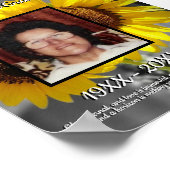Quote Yellow Sunflowers Background Memorial Poster (Hoek)