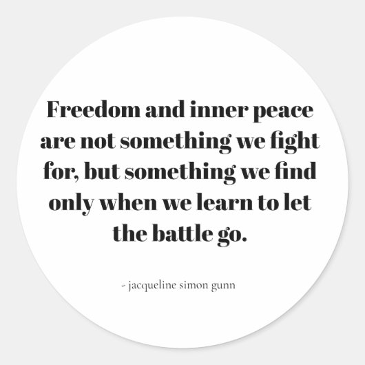 Quotes about inner peace ronde sticker (Voorkant)