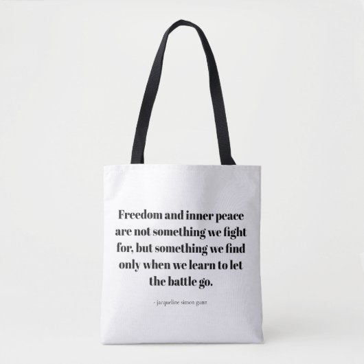 Quotes about inner peace tote bag (Voorkant)