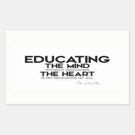 QUOTES: Aristoteles: De geest, het hart opvoeden Rechthoekige Sticker