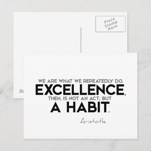 QUOTES: Aristoteles: Excellentie is een gewoonte Briefkaart (Voorkant / Achterkant)