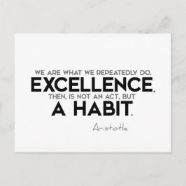 QUOTES: Aristoteles: Excellentie is een gewoonte Briefkaart