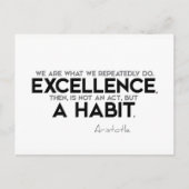 QUOTES: Aristoteles: Excellentie is een gewoonte Briefkaart (Voorkant)