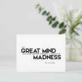 QUOTES: Aristoteles: Raak van de waanzin Briefkaart (Staand voorkant)