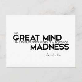 QUOTES: Aristoteles: Raak van de waanzin Briefkaart