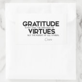 QUOTES: Cicero: Dankbaarheid Rechthoekige Sticker (Tas)