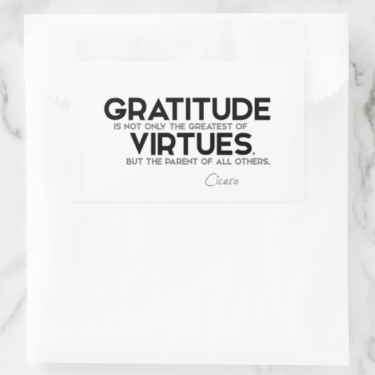 QUOTES: Cicero: Dankbaarheid Rechthoekige Sticker (Tas)