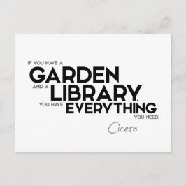 QUOTES: Cicero: Een tuin en een bibliotheek Briefkaart
