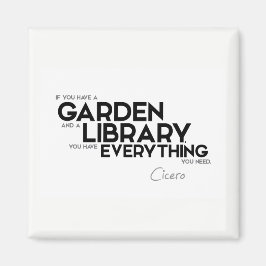 QUOTES: Cicero: Een tuin en een bibliotheek Magneet