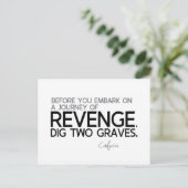 QUOTES: Confucius: Reis van wraak Briefkaart (Staand voorkant)