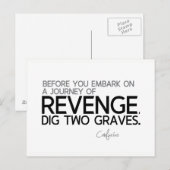 QUOTES: Confucius: Reis van wraak Briefkaart (Voorkant / Achterkant)