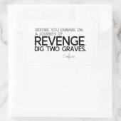 QUOTES: Confucius: Reis van wraak Rechthoekige Sticker (Tas)