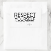 QUOTES: Confucius: Respecteer jezelf Rechthoekige Sticker (Tas)