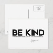 QUOTES: Dalai Lama - wees aardig Briefkaart (Voorkant / Achterkant)