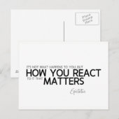 QUOTES: Epictetus: hoe u reageert Briefkaart (Voorkant / Achterkant)