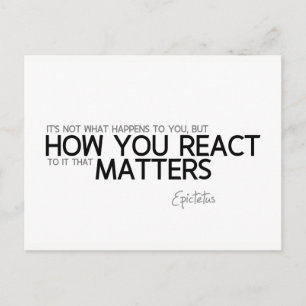 QUOTES: Epictetus: hoe u reageert Briefkaart