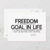 QUOTES: Epictetus: vrijheid: waardig doel Briefkaart (Voorkant / Achterkant)