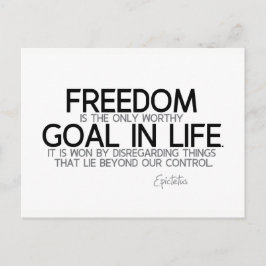 QUOTES: Epictetus: vrijheid: waardig doel Briefkaart