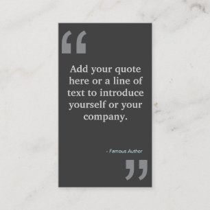 QUOTES IN GRAY Designer Visitekaartje