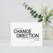 QUOTES: Lao Tzu: Verander richting Briefkaart (Staand voorkant)