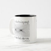 Quotes - Nietzsche, abyss - Tweekleurige Koffiemok (Voorkant links)