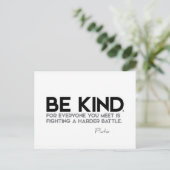 QUOTES: Plato: Wees aardig Briefkaart (Staand voorkant)