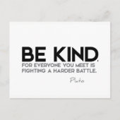 QUOTES: Plato: Wees aardig Briefkaart (Voorkant)