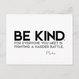 QUOTES: Plato: Wees aardig Briefkaart