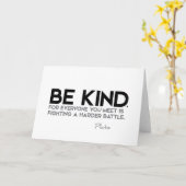 QUOTES: Plato: Wees aardig Kaart (Gele Bloem)