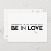 QUOTES: Rumi: Be in love Briefkaart (Voorkant / Achterkant)