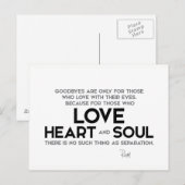 QUOTES: Rumi: Goodbyes, separatie Briefkaart (Voorkant / Achterkant)