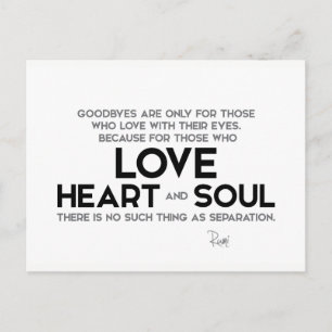 QUOTES: Rumi: Goodbyes, separatie Briefkaart