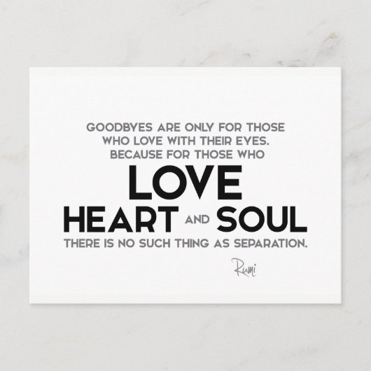 QUOTES: Rumi: Goodbyes, separatie Briefkaart (Voorkant)