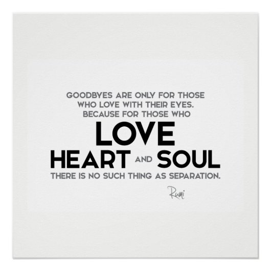 QUOTES: Rumi: Goodbyes, separatie Perfect Poster (Voorkant)
