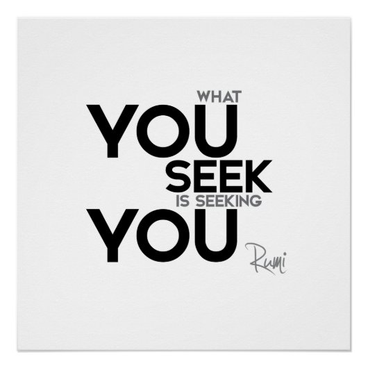 QUOTES: Rumi - Je zoekt je Perfect Poster (Voorkant)