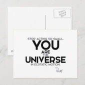 QUOTES: Rumi: Jij bent het universum Briefkaart (Voorkant / Achterkant)