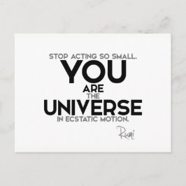 QUOTES: Rumi: Jij bent het universum Briefkaart