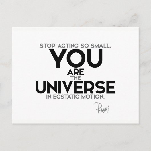 QUOTES: Rumi: Jij bent het universum Briefkaart (Voorkant)