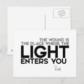 QUOTES: Rumi: Licht komt je binnen Briefkaart (Voorkant / Achterkant)