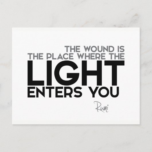 QUOTES: Rumi: Licht komt je binnen Briefkaart (Voorkant)