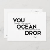 QUOTES: Rumi: U: hele oceaan Briefkaart (Voorkant / Achterkant)