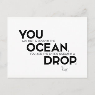 QUOTES: Rumi: U: hele oceaan Briefkaart