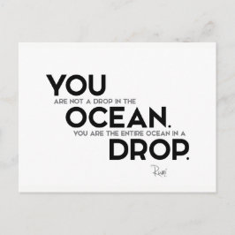 QUOTES: Rumi: U: hele oceaan Briefkaart