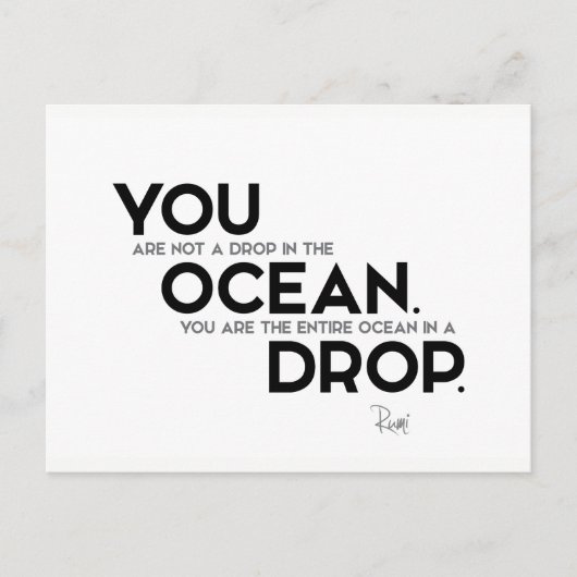 QUOTES: Rumi: U: hele oceaan Briefkaart (Voorkant)