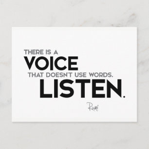 QUOTES: Rumi: Voice, listen Briefkaart