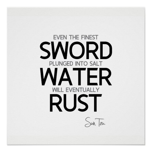 QUOTES: Sun Tzu: Finste zwaard, zout water Poster (Voorkant)
